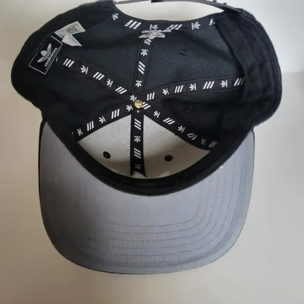 Adidas Trefoil Throwback Logo Hat Cap Youth Kids Boys Adjustable Snapback Black